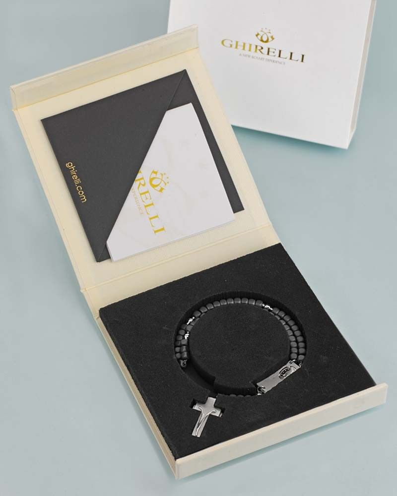 Rosalet viereckige Hämatitperlen matt, Sterling silber