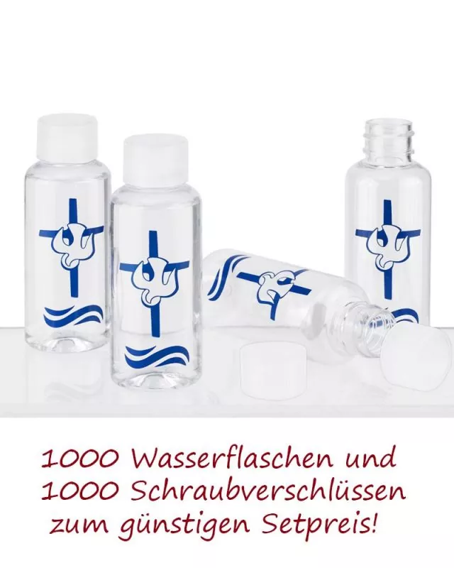 1000 Weihwasserflaschen 50ml, Siebruck blau