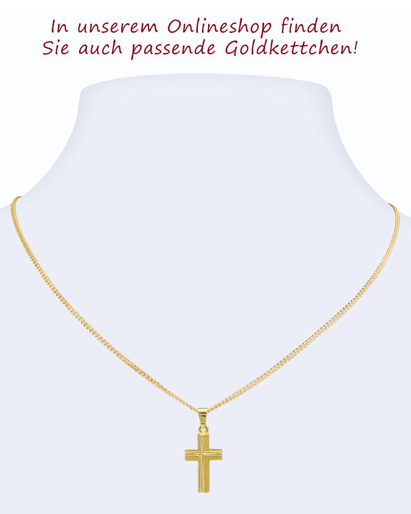 Kreuz Stege Anhänger 12 mm x 18 mm 9 ct Gold 375