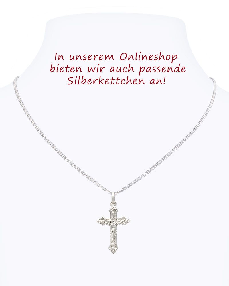 Kreuz Anhänger Kruzifix 16 x 25 mm 925 Silber