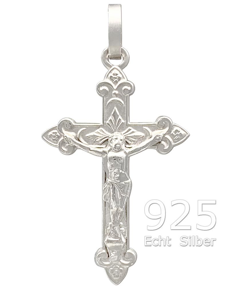 Kreuz Anhänger Kruzifix 16 x 25 mm 925 Silber