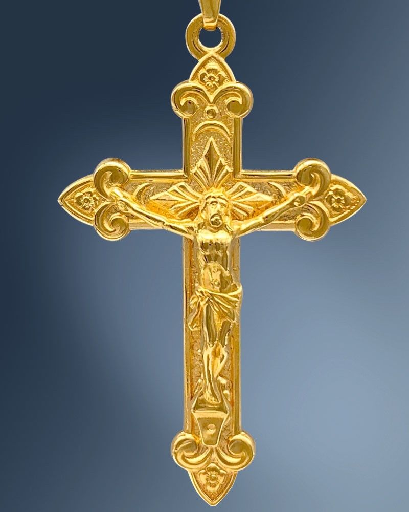 Kreuz Anhänger Kruzifix 18 x 30 mm 333 Gold