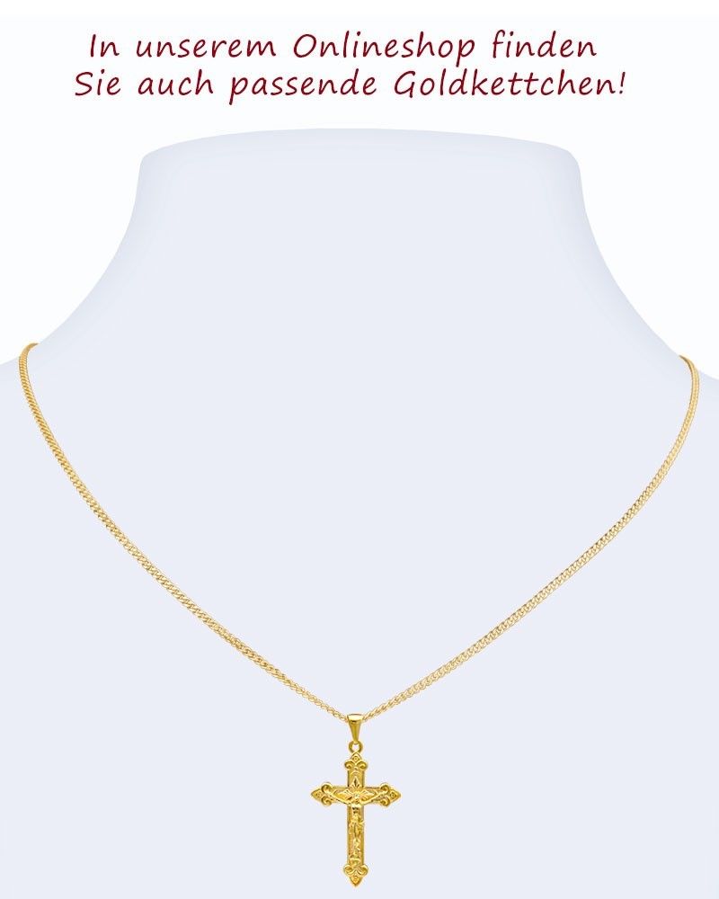 Kreuz Anhänger Kruzifix 18 x 30 mm 333 Gold