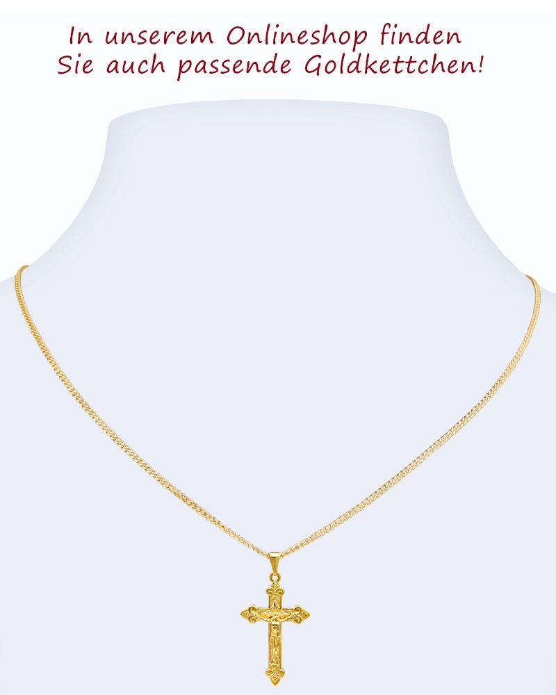 Kreuz Anhänger Double Gold Kruzifix 18 x 30 mm