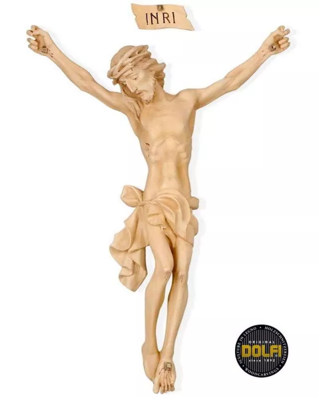 Christuskörper mit INRI Fiberglas holzton 60 cm - Aussen