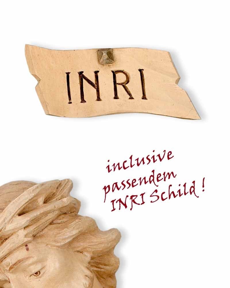 Christuskörper 60 cm, INRI Fiberglas holzton, Außen