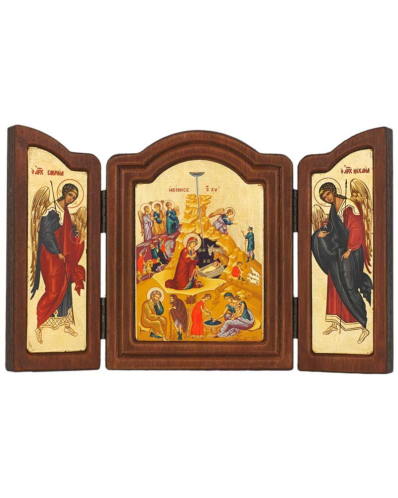 Ikone Triptychon "Geburt Christi", Siebdruck