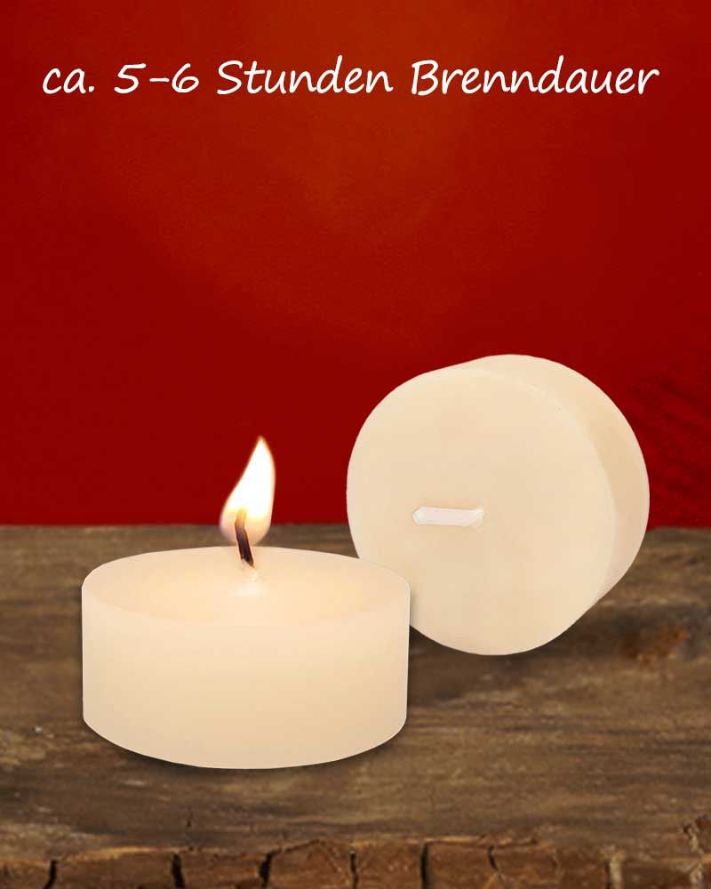 100 Teelichter im Karton 3,8 Ø x 1,6 cm hoch