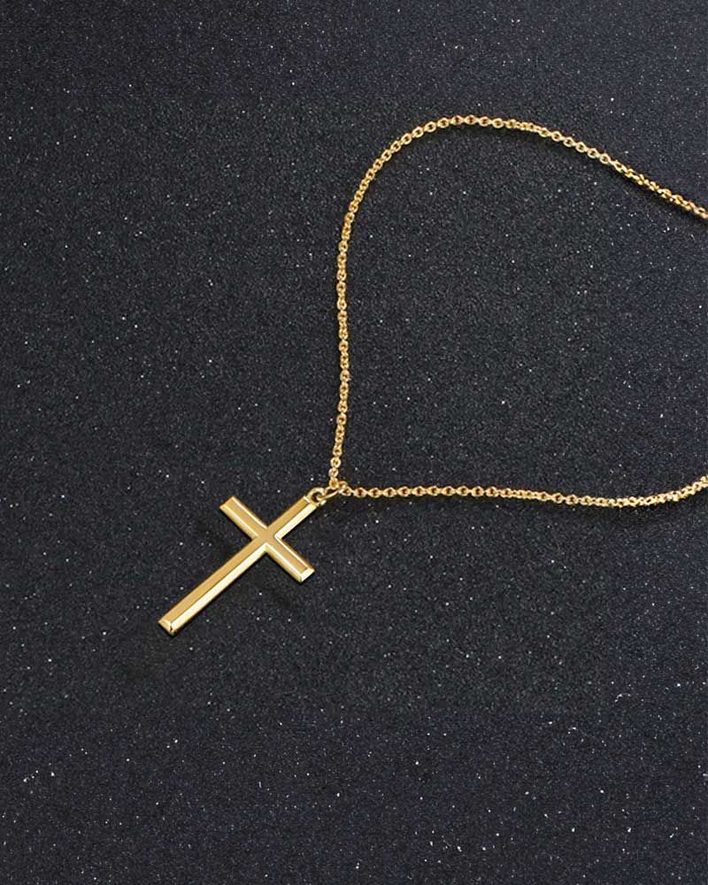 Kette mit Kreuzanhänger 925 Sterling Silber-vergoldet