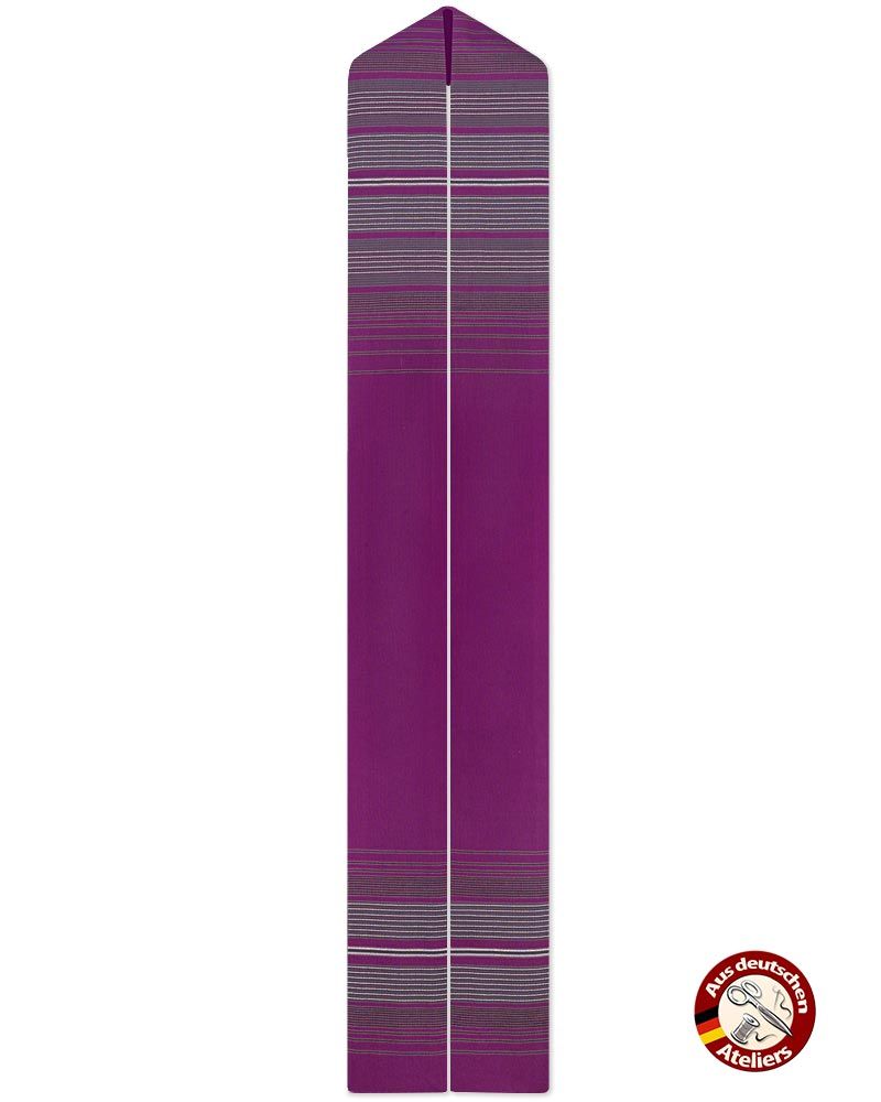 Stola violett Streifeneinwebe, silberne Lurexeinwebe 150 cm
