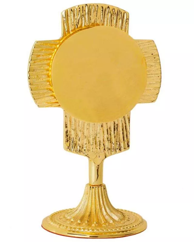Reliquiar klassisch Messing vergoldet 13 cm hoch