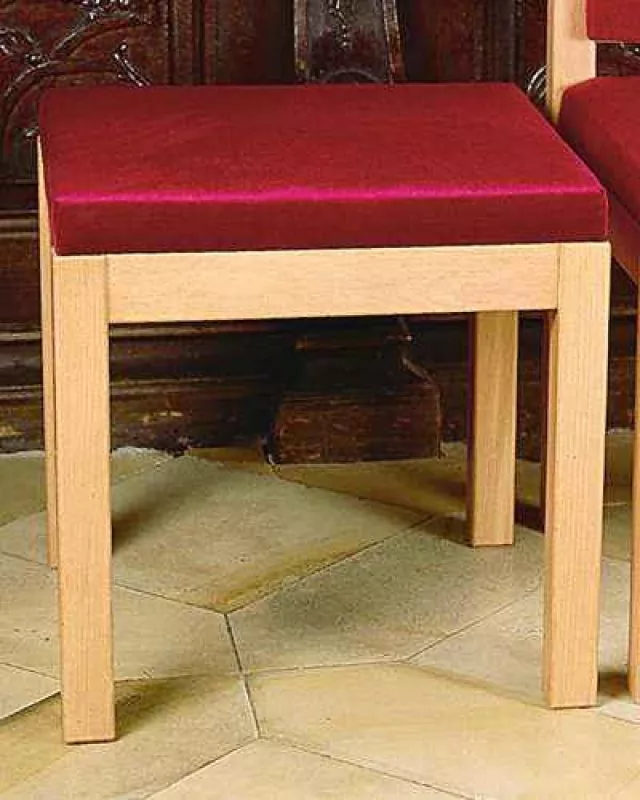 Sedilie Massivholz Buche 47x47cm, Samtbezug