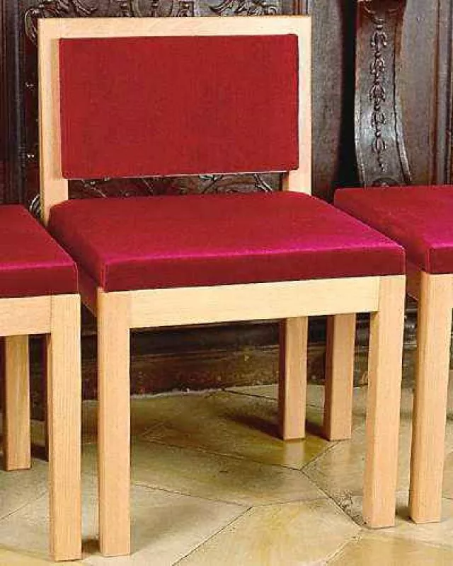 Mittelsedilie Massivholz Buche 47x47cm, Samtbezug
