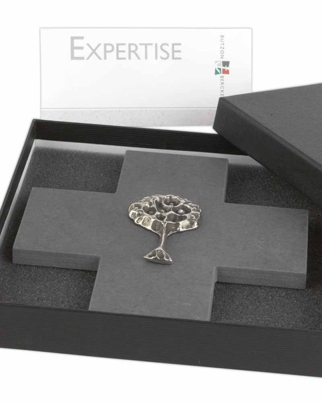 Schieferkreuz 14 x 14 cm mit Lebensbaumplakette
