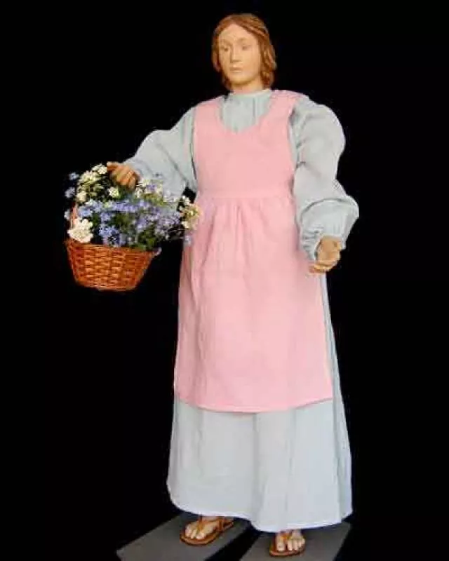 Magd mit Blumenkorb - 60 cm-Figur