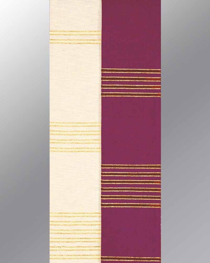 Wendestola weiß & violett 160 cm Handwebstoff