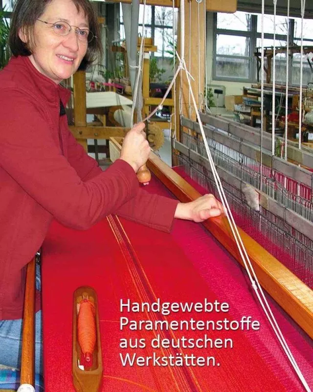 Wendestola weiß & violett 160 cm Handwebstoff