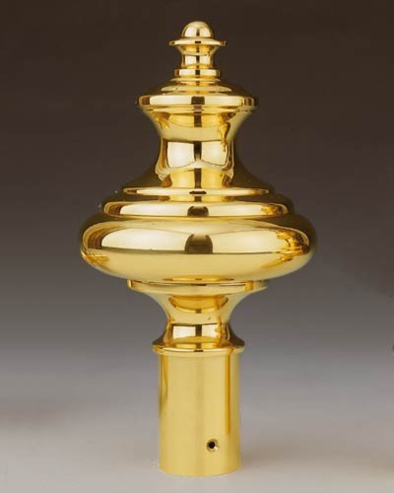 Fahnen- Baldachinknopf barock 100 mm Ø Messing
