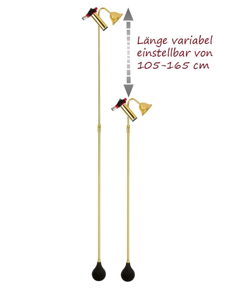Kerzenanzünder mit Löschhaube Messing 105cm - 165 cm