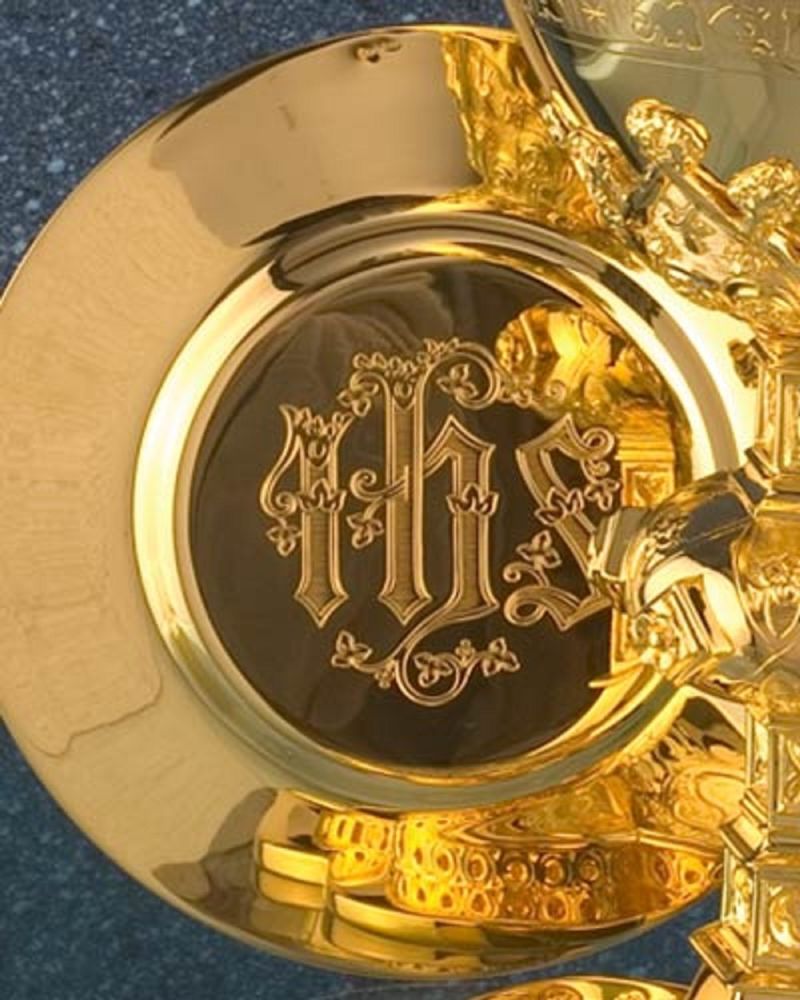 Kelchpatene Sterling Silber IHS 14,5 cm Ø vergoldet