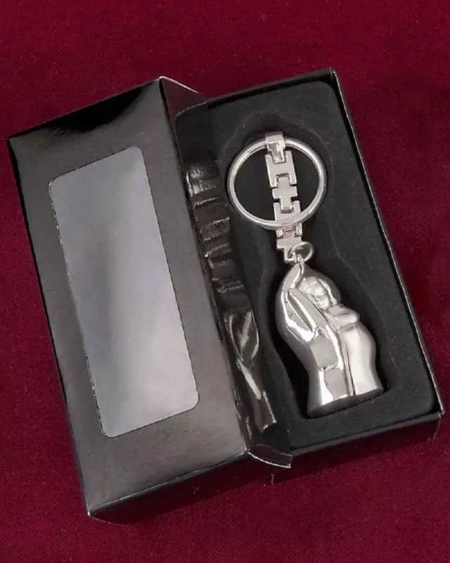 Schlüsselanhänger solide Schützende Hand 4,5 cm