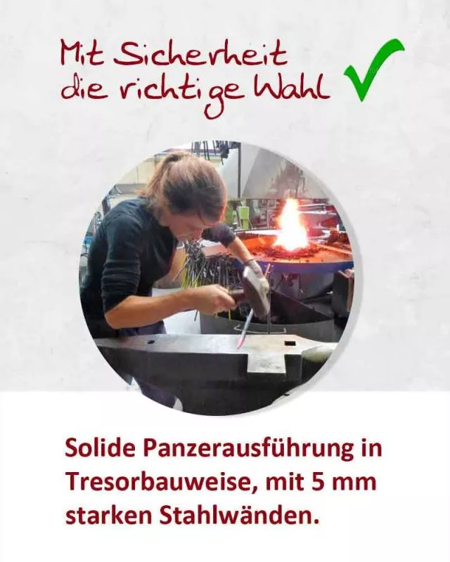 Opferstock mit Eckeinwurf 19 x 15 x 11 cm Stahl 5 mm