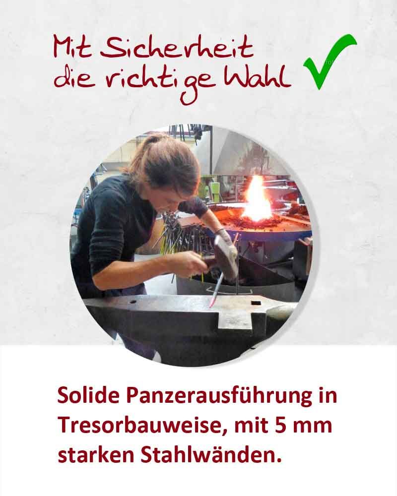 Opferstock mit Eckeinwurf 19,5x15,5x10cm Stahl 5mm