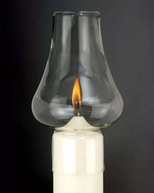 Windschutzglas Tulpe klar XXL für Kerzen mit 80 mm Ø