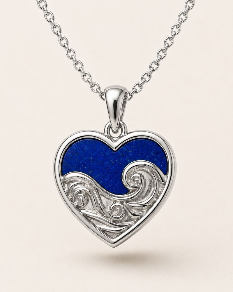 Ahava Kette Lapislazuli 925er Sterling Silber 16x16 mm