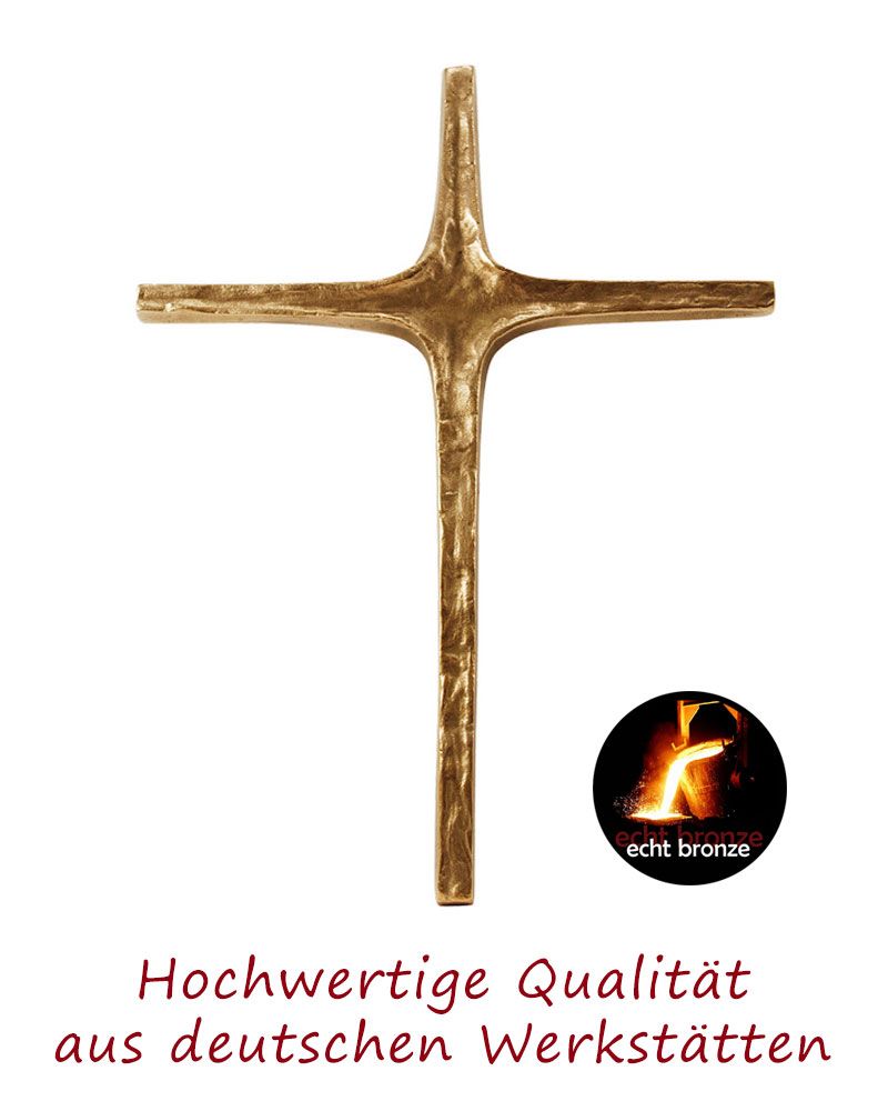 Bronze Wandkreuz 23x18 cm mit Öse für Aufhängung
