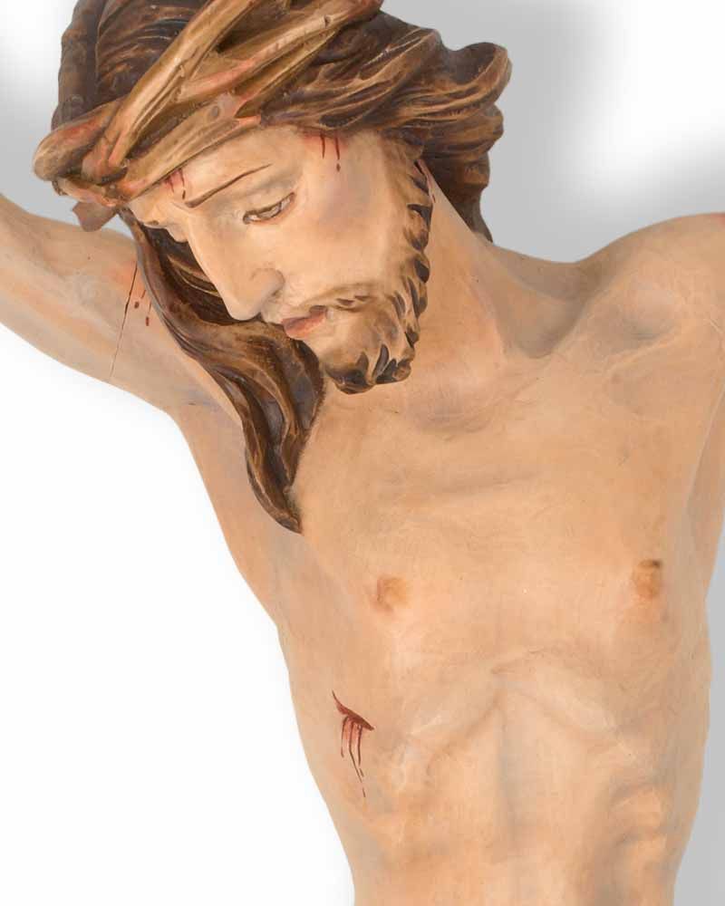 Christuskorpus 60 cm, INRI Fiberglas coloriert, Außen