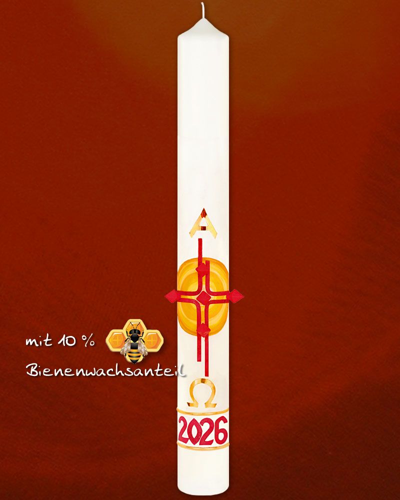 Osterkerze  800 x 80 mm "Ostersonne" mit Nägeln