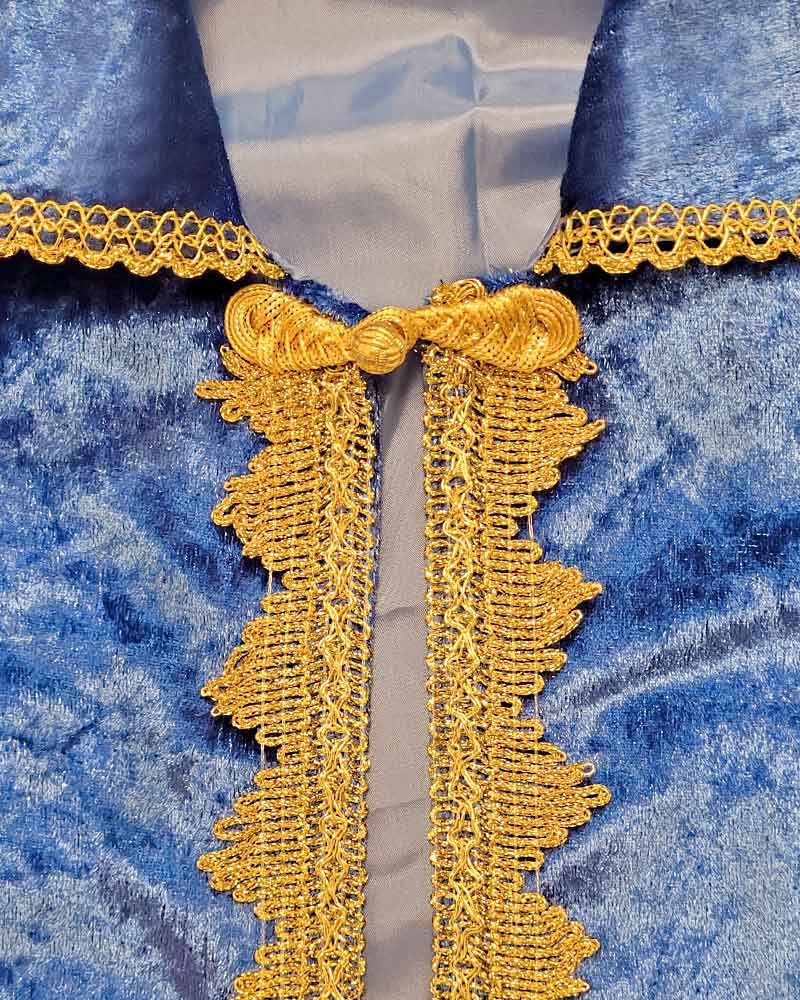 Sternsingerumhang Samt blau, Größe M, Länge 105 cm