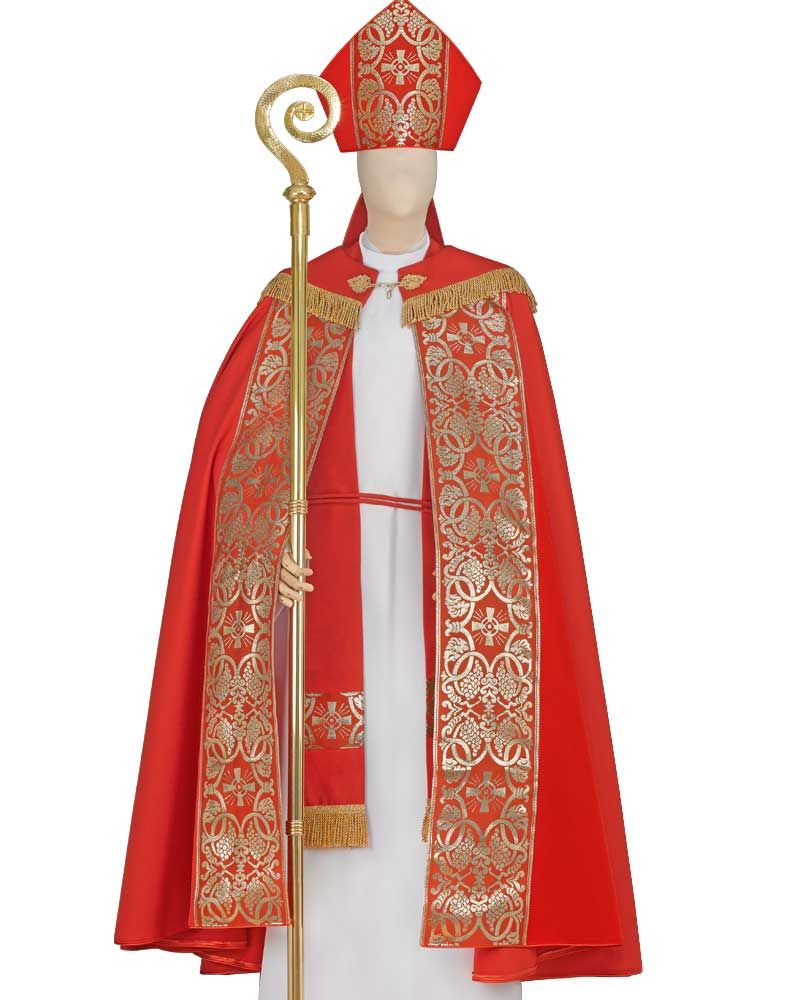 Nikolausset Mantel und Mitra Gr. 59/60 "Ambelos" 140 cm lang