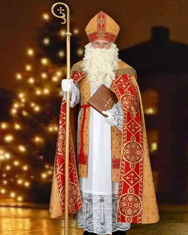 Nikolausmantel mit Stola Nikolauskleidung Damast