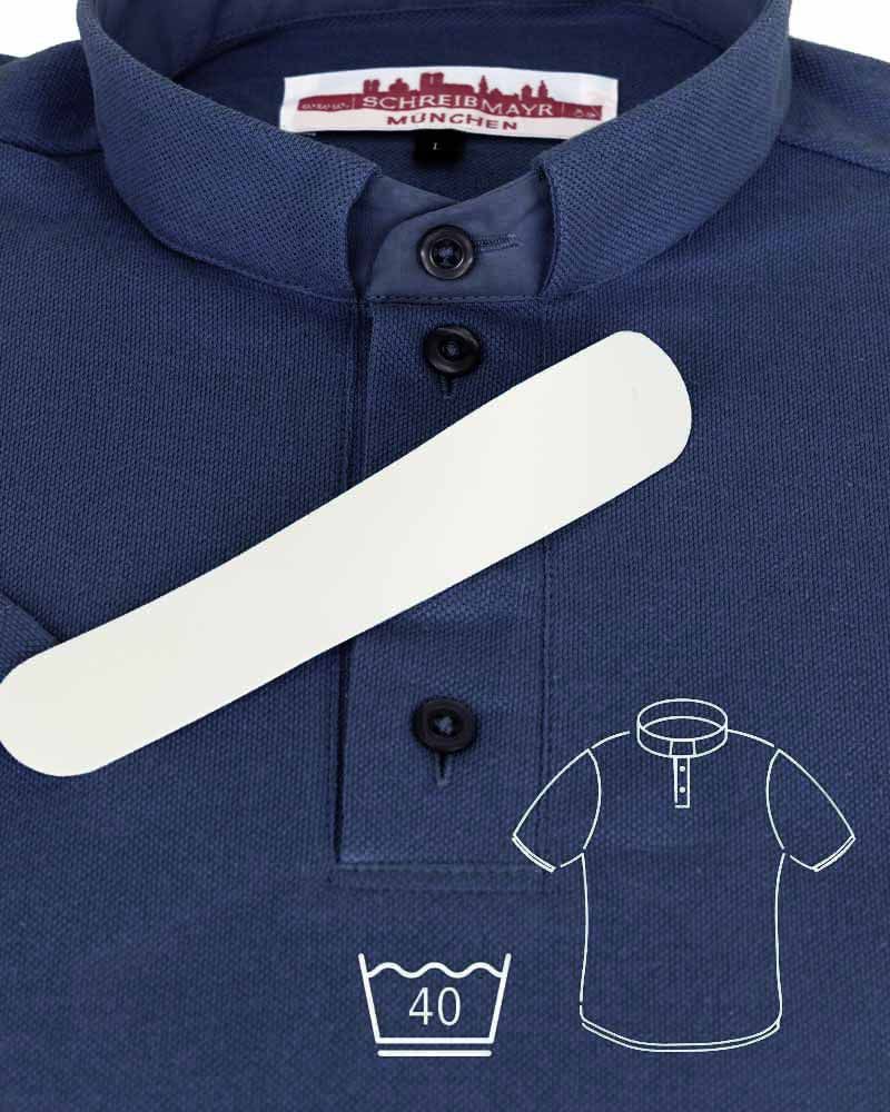 Priesterpolo Baumwolle dunkelblau Halbarm M - 4XL
