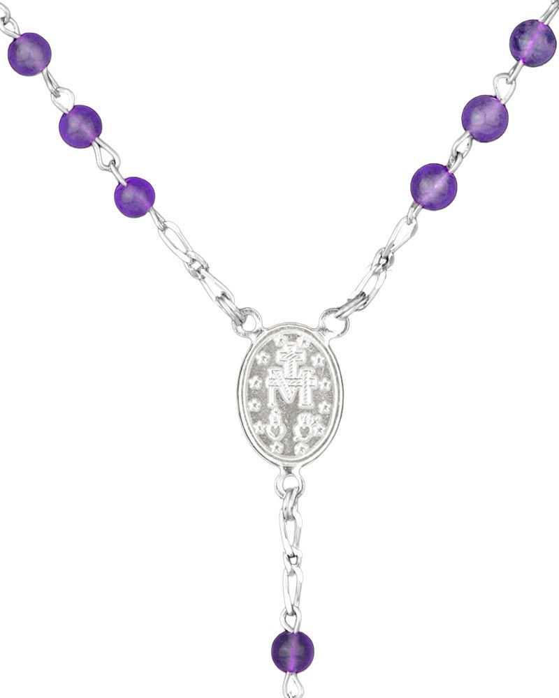 Rosenkranz Amethystperlen 6 mm Ø im Geschenketui