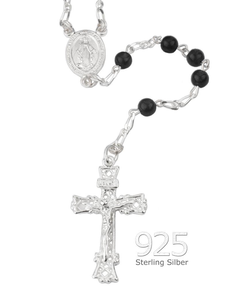 Rosenkranz Onyx 4 mm Ø Perlen im Geschenketui