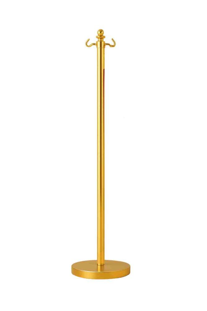 Seilständer Messing 89 cm hoch beidseitig mit Haken, flacher Fuß