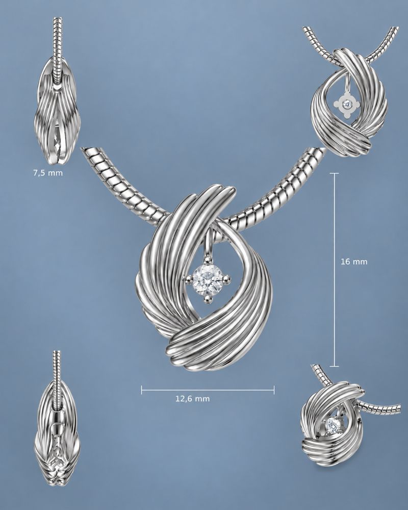 Evrah Anhänger mit Zirkonia, 925er Silber rhodiniert, 17 x 12 mm