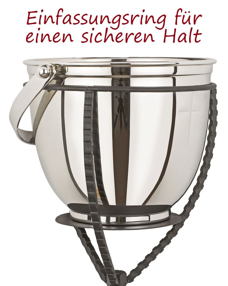 Weihwasserständer mit Weihwasserkessel aus Edelstahl