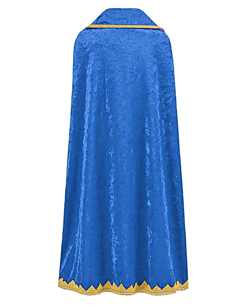 Sternsingerumhang Samt blau, Größe M, Länge 105 cm