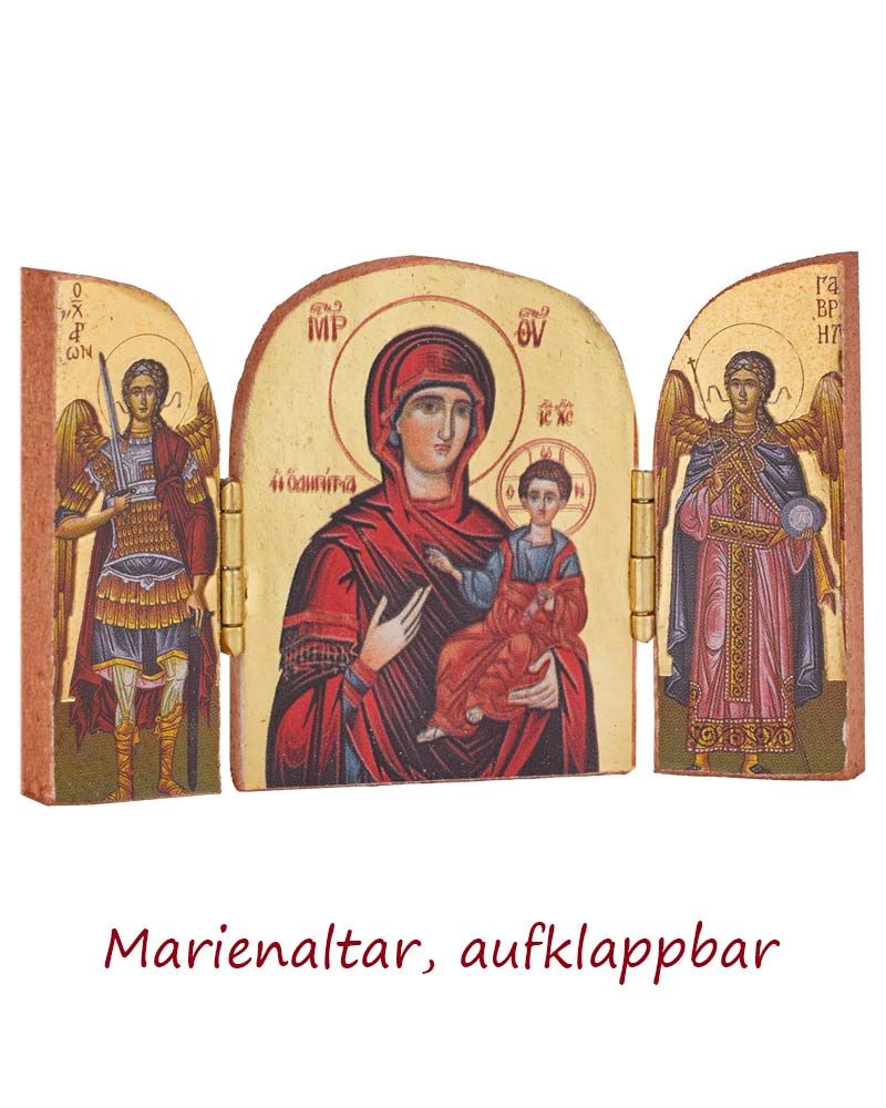 Triptychon 5 x 7 cm Ikone Maria der immerwährenden Hilfe