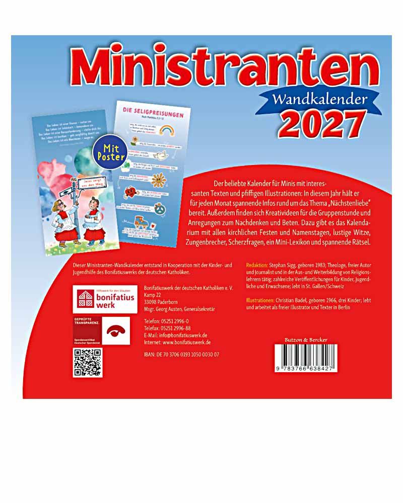 Ministranten-Wandkalender 2027, 13 Blatt