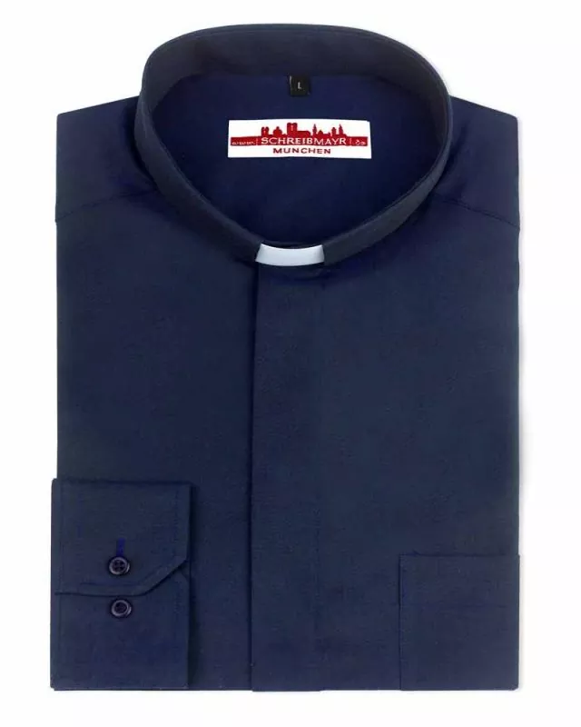 Collarhemd Langarm Baumwoll-Twill nachtblau Collarhemd Langarm Baumwoll-Twill nachtblau