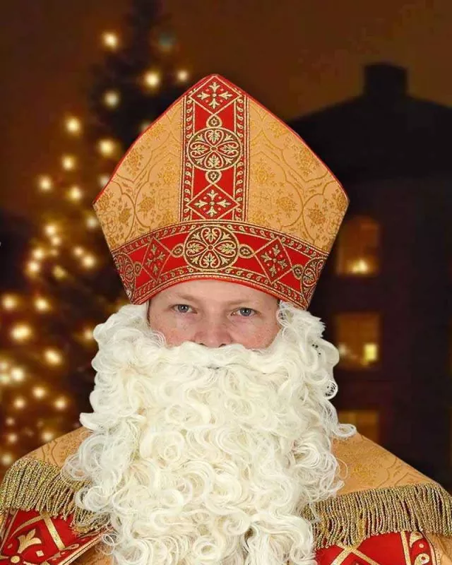 Mitra gotisch für Nikolaus aus goldenem Damast Gr.57 - 64