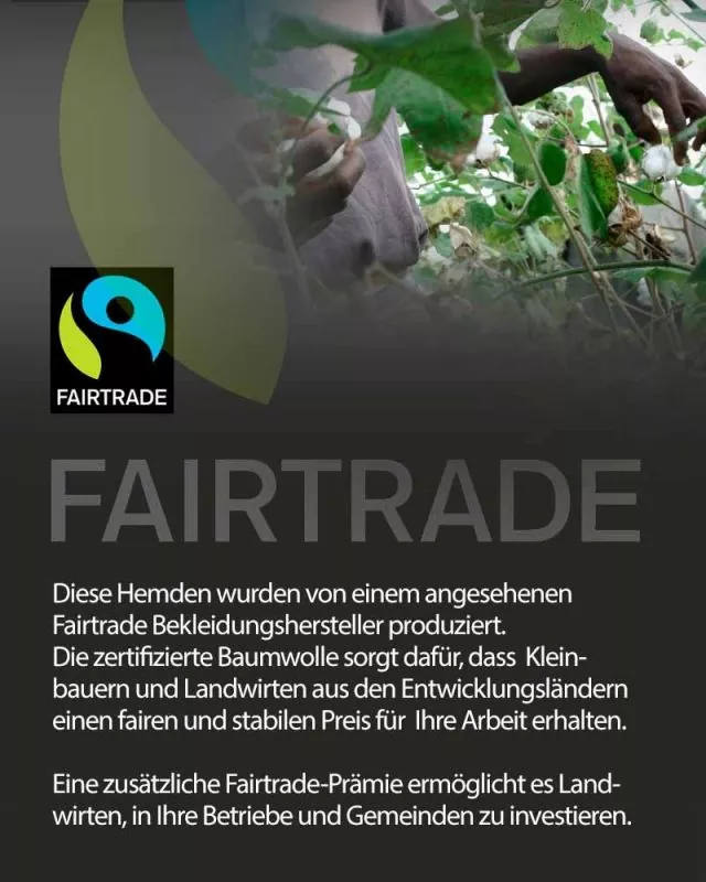 Collarhemd 100% Fairtrade BW schwarz Kragen römisch