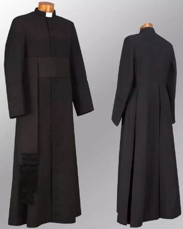 Soutane für Priester schwarz knitterarm Größe 46 - 60