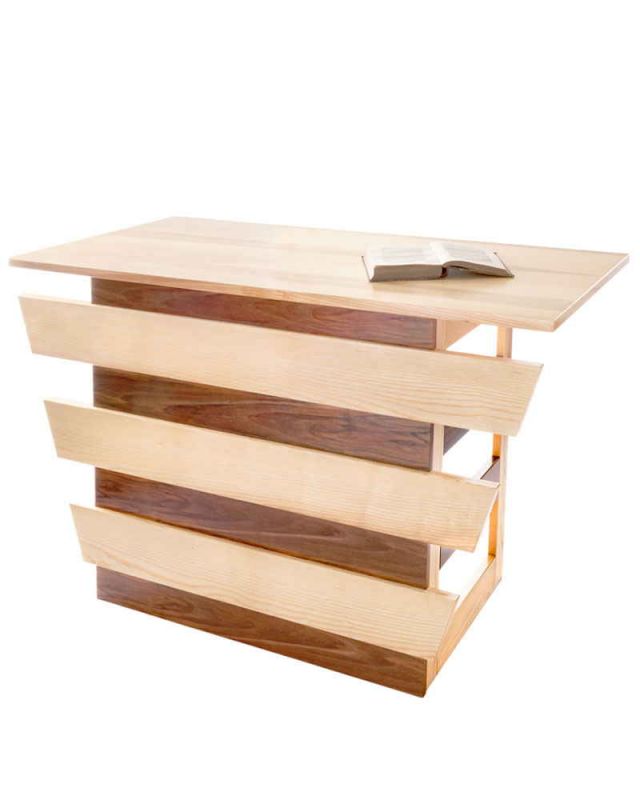 Altar klappbar150x70x93cm Esche- Nussbaumholz