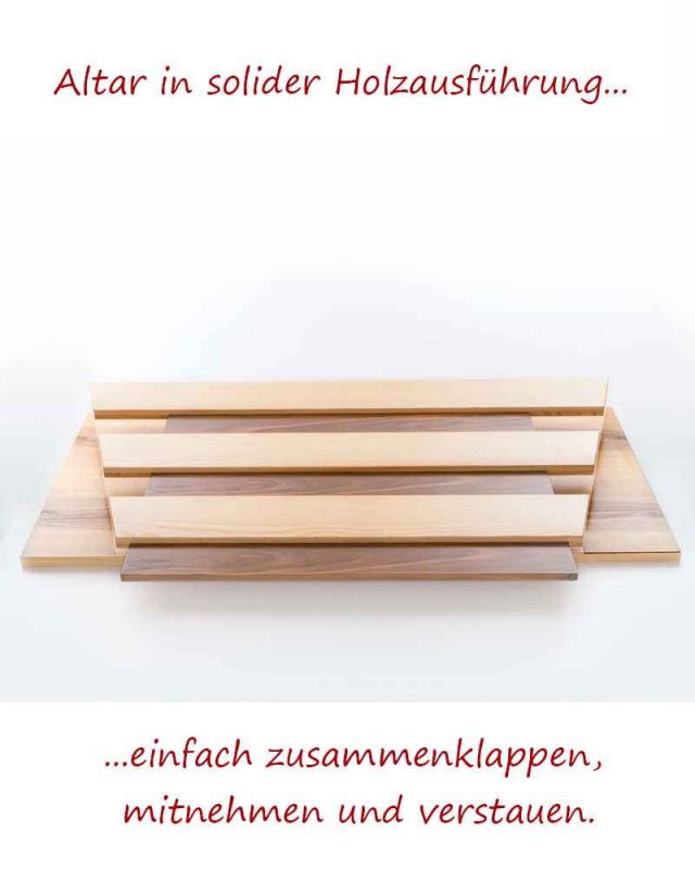 Altar klappbar150x70x93cm Esche- Nussbaumholz